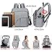 Diaper Bag Travel Backpack Baby Nappy Changing Bag with Baby Seat, Ceekii Multi-Function Waterproof Maternity Nappy Bags and Built-in USB Charging Port (Gray)