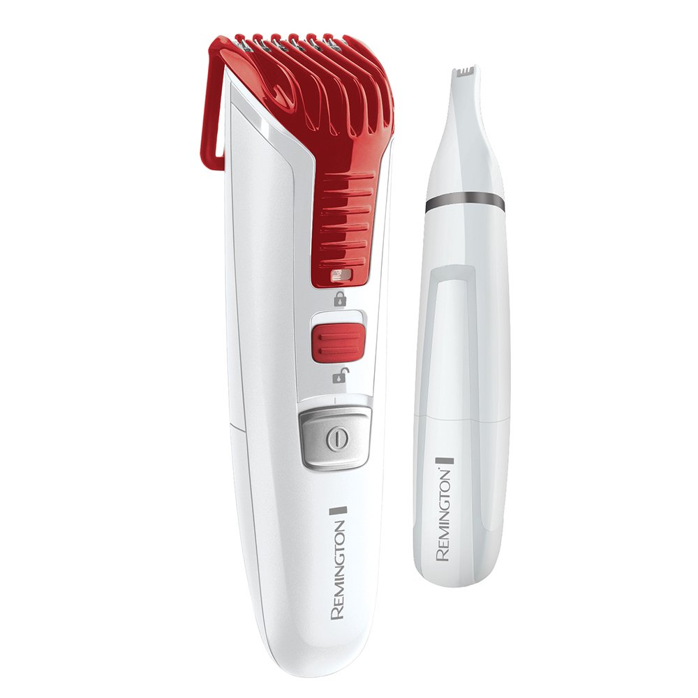 Remington MB4122 Beard Trimmer Gift Set Including Nose and Ear Hair Trimmer (Stainless Steel Blades, 11 Length Settings, Battery Operated Including 2 x AAA Varta Batteries) Beard Trimmer