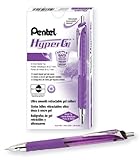 Pentel Hyper G Retractable Liquid Gel Pen, 0.7 Millimeter Medium Tip, Violet Ink, Box of 12  (KL257-V)