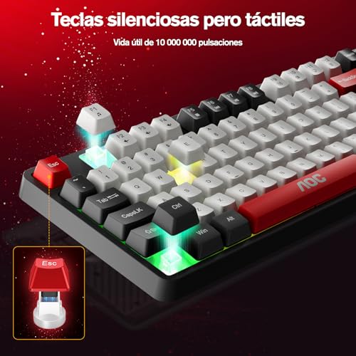 AOC GK116 Teclado com fio, Teclado Membrana Gamer RGB, Compatível com PC e Notebook, Jogo E Escritório