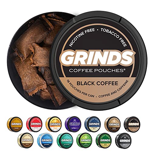 Grinds Coffee Pouches 3 Cans of Black Coffee Tobacco Free, Nicotine