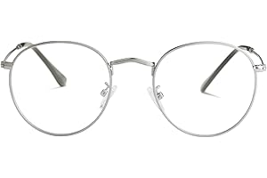 Kursan Classic Round Metal Clear Lens Glasses for Women Men Circle Frame Non-Prescription Eyeglasses
