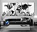 PEACOCK JEWELS Premium Quality Canvas Printed Wall Art Poster 5 Pieces/5 Panels Wall Decor Wonders of The World Map Painting, Home Decor Pictures - with Wooden Frame
