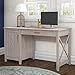 Bush Furniture Key West Computer Desk with Storage | Farmhouse PC Table for Home Office in Washed Gray | 54W x 24D