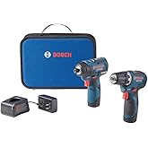 Bosch GXL12V-220B22 12V Max 2-Tool Combo Kit with 3/8 In. Drill/Driver, 1/4 In. Hex Impact Driver and (2) 2.0 Ah Batteries