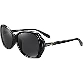 HAOLOTA Polarized Sunglasses for Women UV Protection Oversized Cat Eye Lightweight Trendy Shades