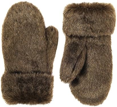 Futrzane Faux Fur Winter Gloves for Women - Rabbit Fur Lined Natural Mittens