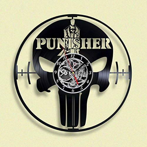 Punisher DC Vinyl record Wall Clock, Unique Décor for Home or Living Room, Gift ideas for friends, man and woman TEGI