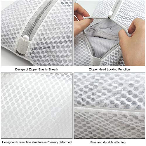 Extra Large Mesh Laundry Bag, 4 Pack Zippered Polyester Delicates