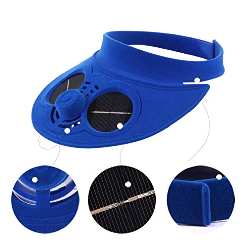 Buyeverything Kids Solar Powered Fan Hat - Sport Sun Visor One Size Velcro Cap Classic Fitness Outdoor Activity Exercise Sun Hats for Outdoor Activity Camping Hiking Picnic Fishing (Red) - Thumbnail 5