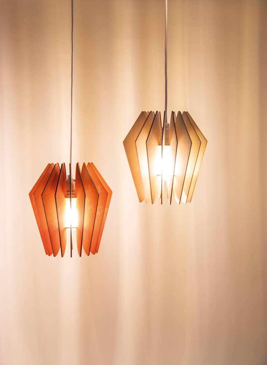 Rayher 62900505 Wood lamella lamp Copenhagen,FSCMixCred, natural, 22x22x23.5cm, 20-part, box 1Set - Image 4