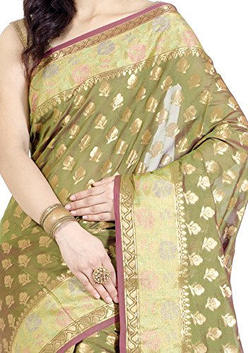 Chandrakala Women's Cotton Silk Banarasi Saree with Unstitched Blousepiece - Image 18