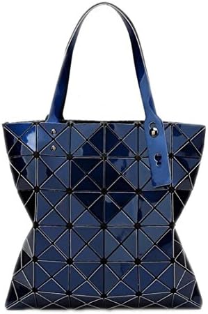Handbags Bao Bao Laser Geometric Diamond Shape Silica Gel Sliver Paint Patchwork Tote Women Shoulder Bag Baobao Navy Blue one Size