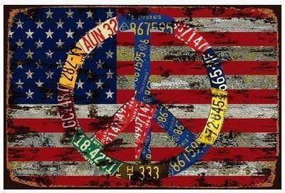 RETRO TIN SIGN AMERICAN FLAG VINTAGE PLAQUE KITCHEN SIGN METAL POSTER SHABBY CHIC SIZE 20X30 CM