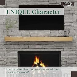 BoscoMondo 48 Inch Fireplace Mantel, Rustic Solid