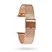 Fitian 16mm Mesh Stainless Steel Metal Watch Band Wristband Strap Watchband for Moto 360 2nd Generation ( Woman, 42mm) Smart Watch and Other Watches with 16mm Band Width (Rose Gold)
