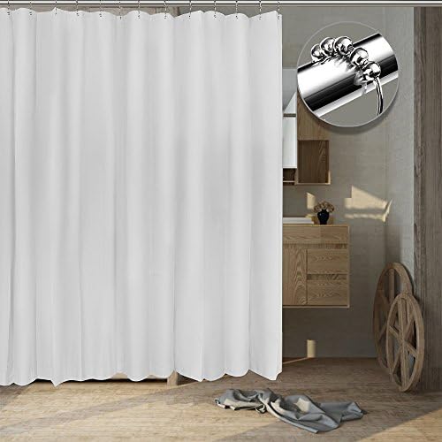 Tishine Mildew Resistant Shower Curtain Water-Repellent and Anti-Bacterial, 72x72 - White
