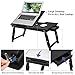 SONGMICS Folding Bamboo Laptop Desk, Large, Height Adjustable, Multifunctional, Notebook Stand, with Adjustable Tilt Angle, Black ULLD009BKthumb 2