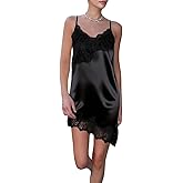 Womens Satin Lace Trim Cami Y2k Spaghetti Strap Silk Lace Tank Top Asymmetrical Flowy Silky Layering Camisole