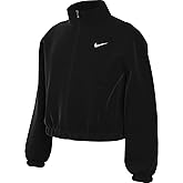 Nike Sportswear Girls' Oversized Lightweight Jacket (FZ5557-010, Black/White) Size Medium