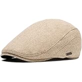 ASTOC Newsboy Hats for Men Flat Cap Cotton Adjustable Irish Cabbie Ivy Driving Hunting Tweed Hat