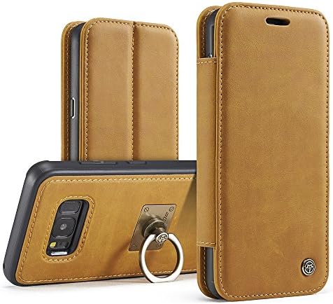 Samsung Galaxy S8 Plus Case Genuine Leather Wallet Phone Case with Flap Cover Card Slot Holder