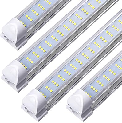 lampara de tubo led de 7 9 ft 120 w 12000lm 6000 k cubierta transparente blanca fria triple fila tubo fluorescente foco de repuesto t8 para