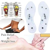 New Feet Care Therapy Foot Massage Insoles Shoe Pad Silicone Magnetic Slimming Anti-Fatigue Massager Insole (for Men)