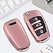Longzheyu for Audi Key Fob Cover Case,Premium Soft TPU 360 Degree Full Protection Key Shell Key Case Cover Compatible with Audi A1 A3 Q3 Q7 R8 A6L TT (only for Flip Key 3 Buttons) Pink