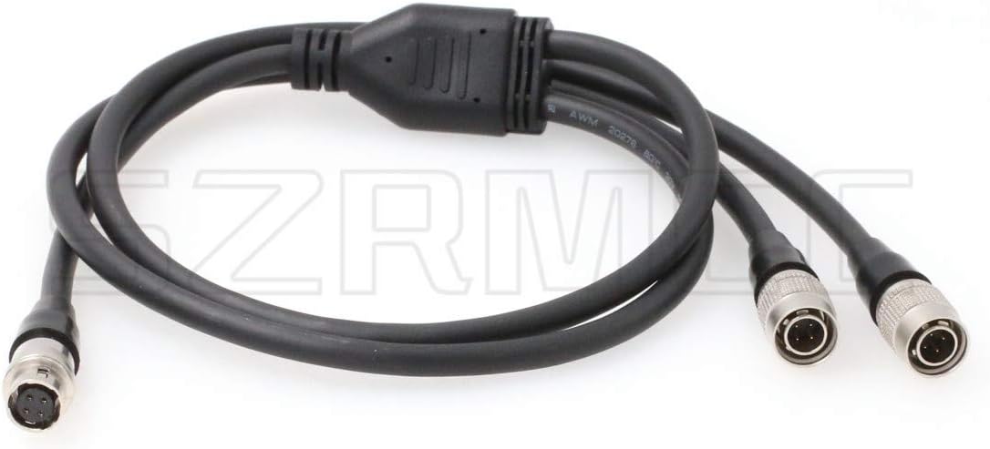 SZRMCC Hirose 4 pin Female to Dual Hirose 4 pin Male Y Distribution Cable for Recorder Zoom F4 F8 Sound Devices 688 644 633