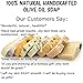 Suona Olive Oil Soap-4pc Handmade Natural Gift Set-Coffee Exfoliating SoapCleansing Charcoal SoapRose Oil Moisturizing Soap & Wood Soap Dish for WomenMen. Great for WomenMen