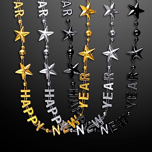 Happy New Year Party Beads (Set of 12)