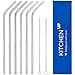 Stainless Steel Straws for 30 oz Tumbler Complete Bundle - Metal Straws for Yeti / Rtic / Ozark - 6 Extra Long Reusable Stainless Steel Straws + 2 Brushes + 1 Storage Pouch for the Metal Straws