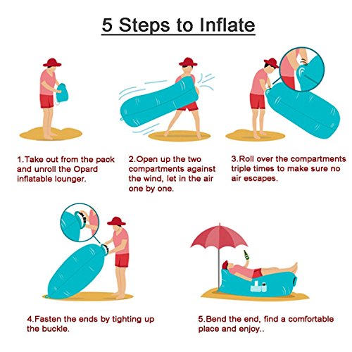 GuDoQi Inflatable lounger 210D Nylon portable waterproof air beds sleeping sofa couch for travelling, camping, beach, park, backyard