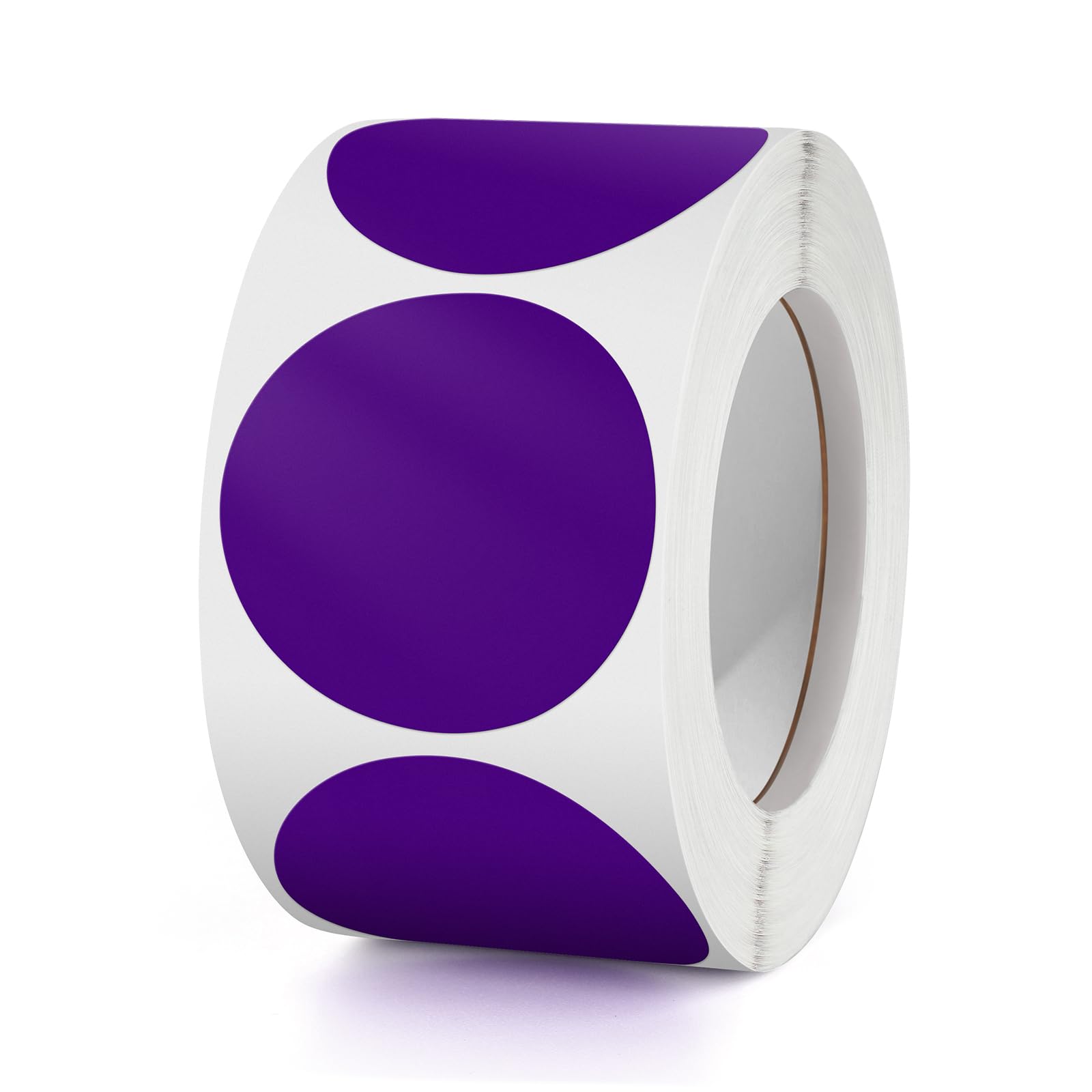 Round Stickers Purple 38 mm Circle Labels Colour Coding Dot Vinyl Floor Sticker Waterproof Removable Roll of 500