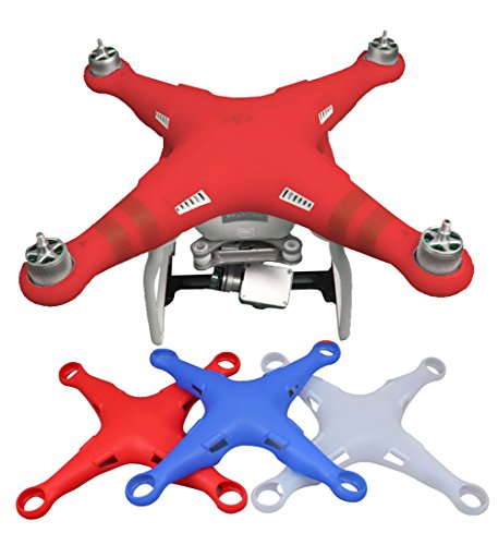 O'woda Silicone Dustproof Body Cover Scratch Dirt Thickened Water Splash Case Protection Protective Soft Shell Spare Parts for DJI Phantom 3 (Red)