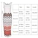 EFINNY Women Bohemia Ethnic Printed Sleeveless Beach Evening Long Maxi Dress M