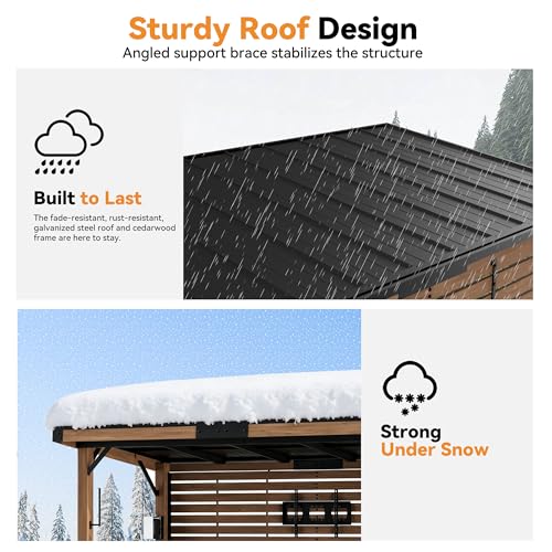 Modern Shade 6x12 Grill Gazebo Review: Cedar Bar with Power Strip & Privacy Fences image 24