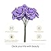 Febou Artificial Flowers, 50pcs Real Touch Artificial Foam Roses Decoration DIY for Wedding Bridesmaid Bridal Bouquets Centerpieces, Party Decoration, Home Display, Office Decor (Standard Type,Purple)