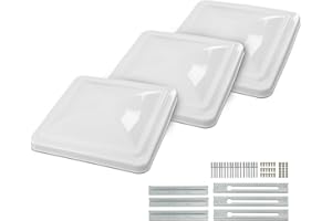 ALLGOOD Replacement 14" x 14" Roof Vent Cover Camper RV Trailer 3PCS Compatible with Ventline pre-2008 and Elixir Style Pin 1994 and Newer White