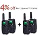 Portable Kids Walkie Talkies (Up to 3.7 Miles) Two-Way Radio Transceiver For Children, 1 Pair, Black
