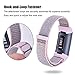 VIGOSS Nylon Bands Compatible with Fitbit Charge 3/3 SE Band Soft Breathable Nylon Sport Loop Charge3 Strap with Pink Adapters Bracelet for Fitbit Charge 3/3 SE Smartwatch 5