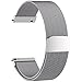 Fullmosa Compatible Huawei Watch Band, 18mm Watch Strap Quick Release Compatible Asus Zenwatch 2/LG Watch Style/Withings Activité/Steel HR 36mm Bracelet for Men Women, Silver