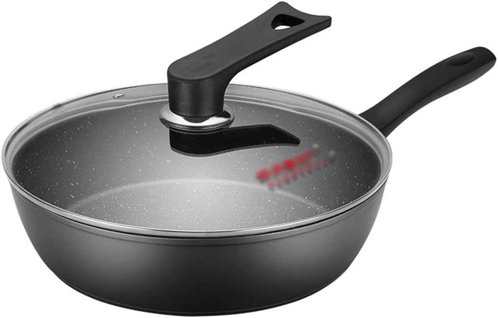 Wok Pan Nonstick With Lid, Lunch Cooking Deepens Aluminum Alloy Frying