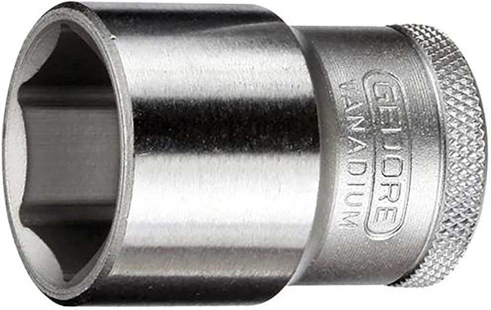 GEDORE Socket, 1/2" 12.5 mm drive, Hexagonal, 28 mm width, Tool, 19 28, Chrome-plated steel — image 1