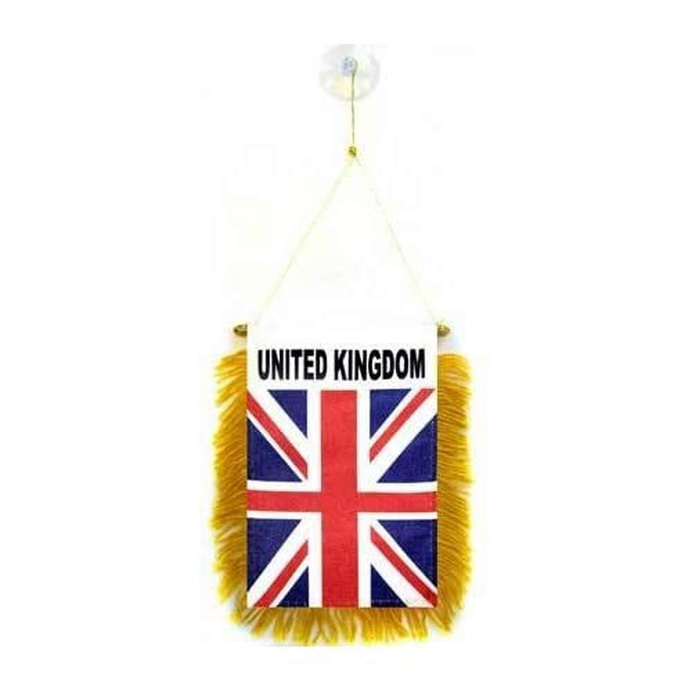 AZ FLAG - United Kingdom Mini Banner - 6'' x 4'' - 100% Polyester UK - British - England Small Pennant for Car - Double-sided Flag with Suction Cup Hanger — image 1