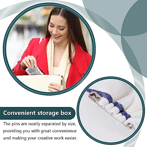 RstEDame Safety Pins, 250pcs High Strength Steel Assorted Sizes Hijab Brooches Pins Durable Rust-Resistant Clothing Pins for Home Office Clothes Label Sewing Jewelry Making, 6 Sizes, Silver