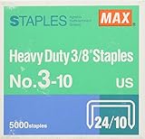 MAX 3/8-Inch Staples for HD-3DF Stapler (5,000 Staples per Box) (3-10)