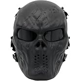 Fanjin Tactical Mask Skull Full Face Masks, Airsoft Mask, for Halloween Cosplay Party CS Survival Games Shooting