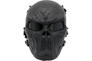 Fanjin Tactical Mask Skull Full Face Masks, Airsoft Mask, for Halloween Cosplay Party CS Survival Games Shooting